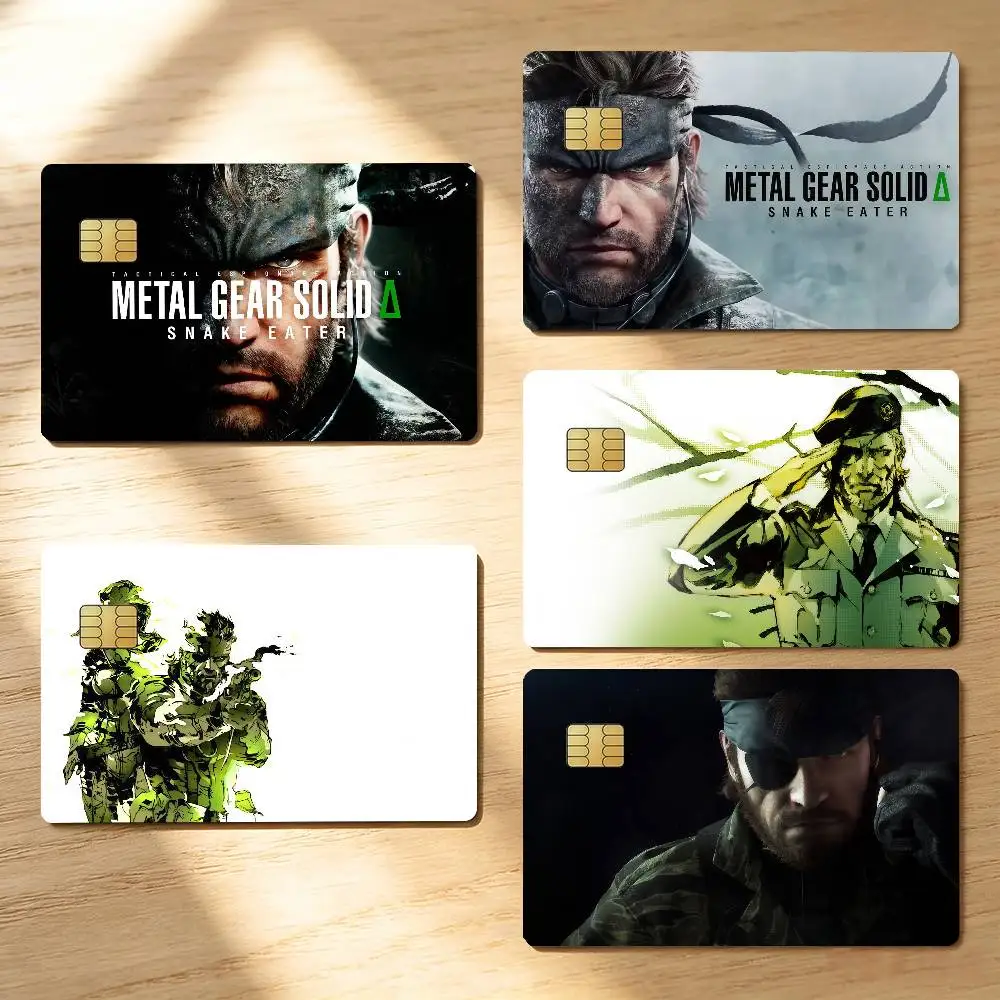 Game Metal Gear Solid 3 Credit Skin Cover Card Stickers 4PCS Film Bus Pass Front Decoration Bank Debit Waterproof