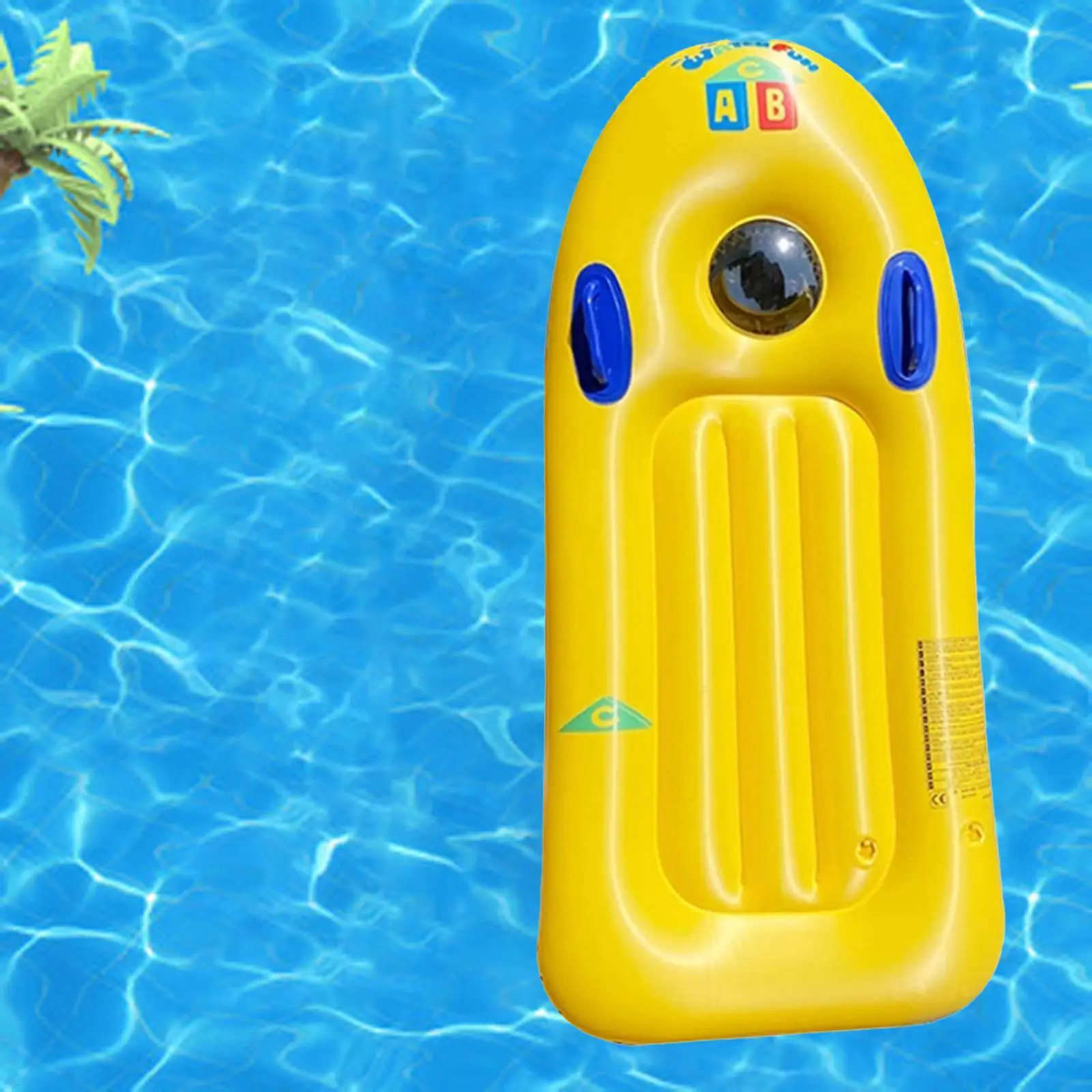 

Portable Inflatable Surfboard PVC Floating Board with Sturdy Handles for Swimming Pool Water Sports Vacation