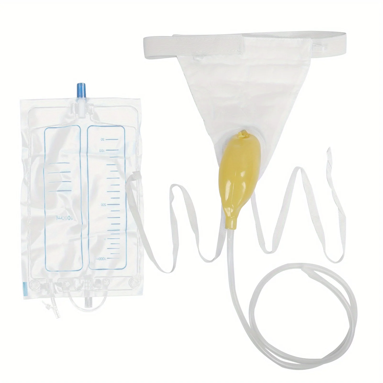 Men Urinal 1000ml Male Urination Device Funnel Urine Urine Collector Bag for Elderly Bedridden Patient