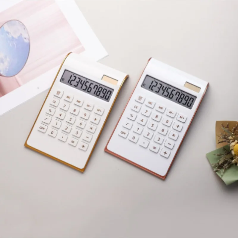 10 Digit Solar Energy Calculator Portable Mini Calculator Solar Energy Crystal Keyboard Dual Power Supply