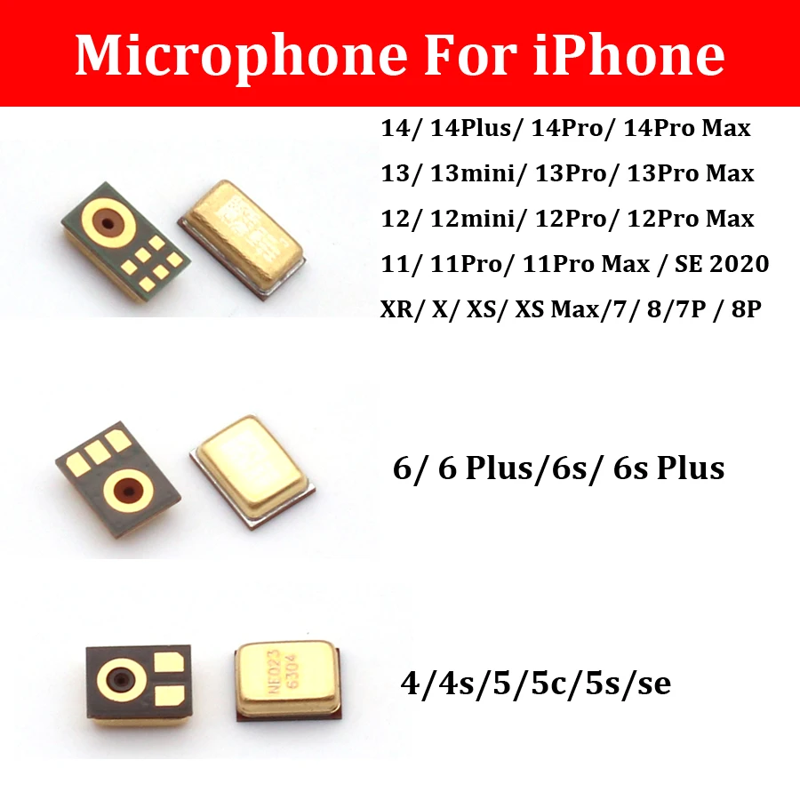 20-50pcs Microphone Inner for iPhone 13 12 11 14 Pro Max X XS MAX XR 7 8 Plus 6 6s 4S 5 5s SE Mic Inner Microphone Replacement