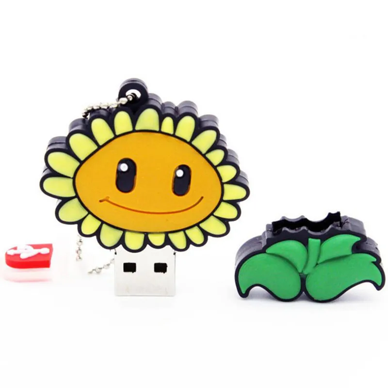 Jaster-漫画ひまわりフラッシュドライブ、メモリスティッククリエイティブペンドライブ、学生向けギフト、USB 2.0、100% 実際の容量、32GB、64GB、128GB