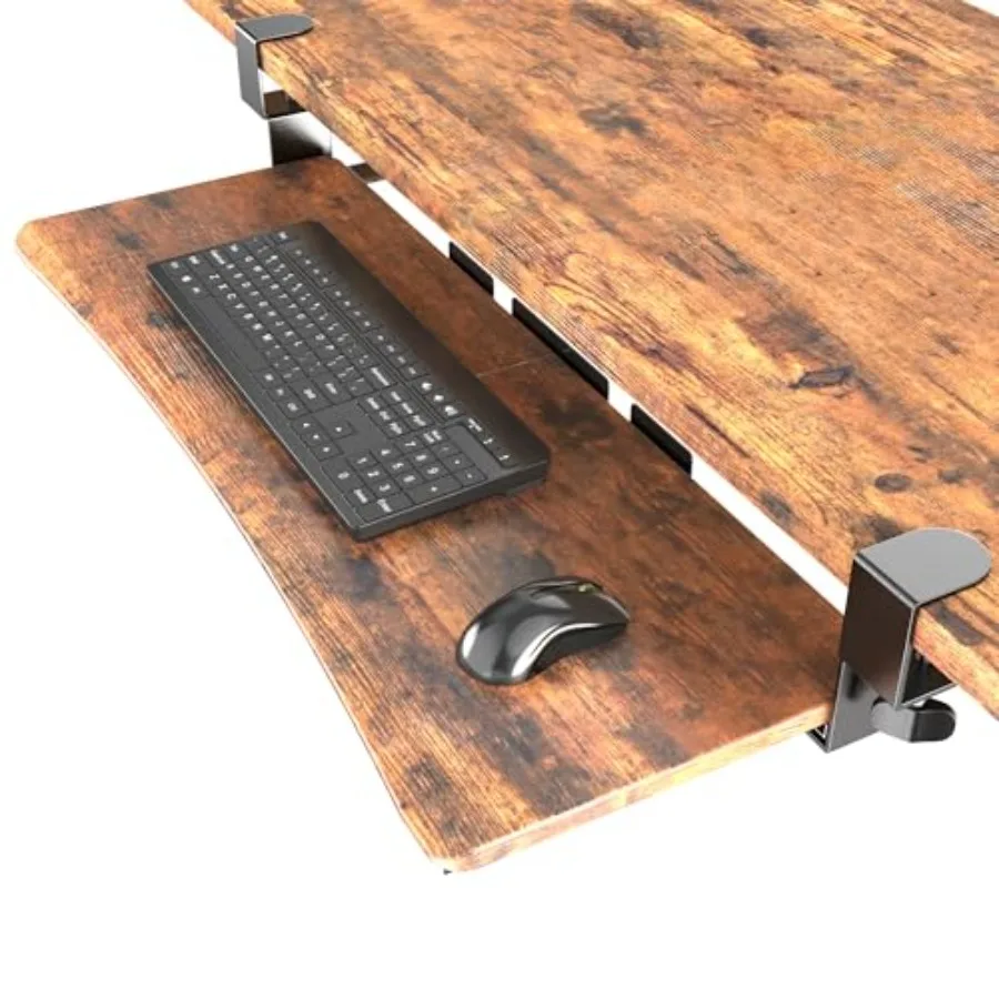 Extra Large Keyboard Tray Under Desk - Slide Out with Sturdy C-Clip Mount System, Extra Wide 31.5" 35.8" Including Clamps x 11.