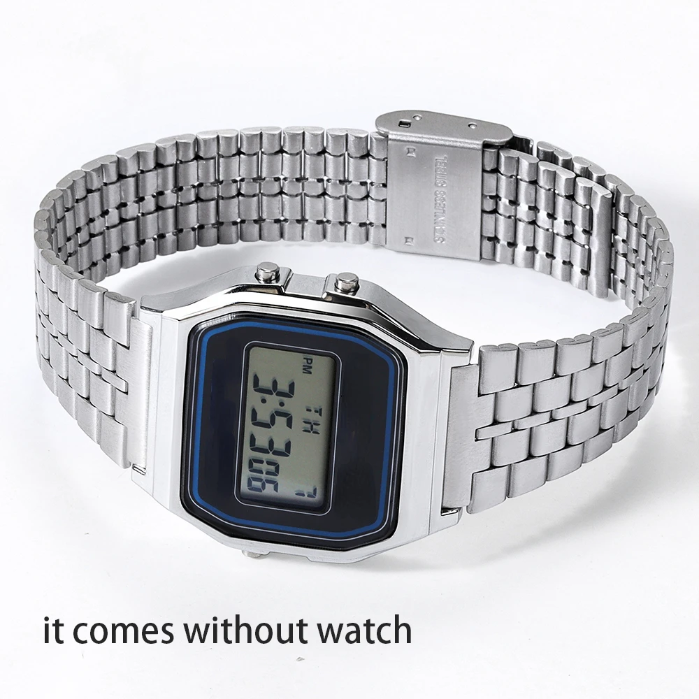 Vintage-Uhrenarmband aus Metall für Casio SGW400 F91W F84 F105/108/A158/168 AE1200/1300, hochwertiges 18-mm-Edelstahl-Armband – Detail 16