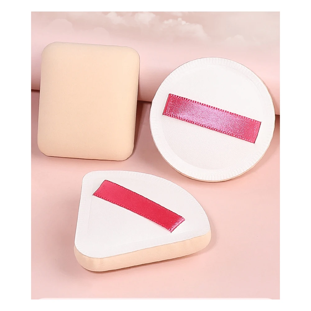 Poeder Puff Droog En Nat Bruikbaar Marshmallow Spons Kussen Lederen Driehoekige Ronde Vierkante Make-Up Cosmetische Puff Voor Foundation