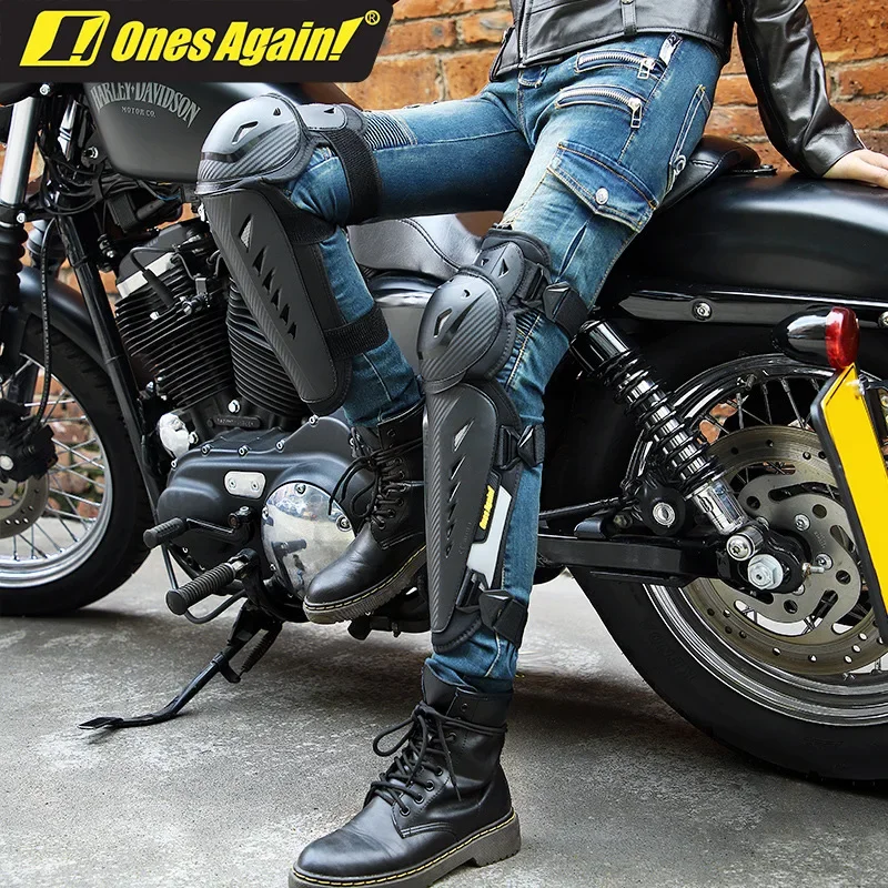 Ones Again Classic Motorcycle Protective Gear 4 Pcs Knee and Elbow Guards CE Protective Breathable Motorcycle Protective Gear