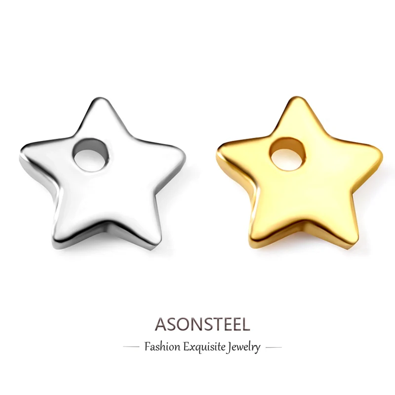 

ASONSTEE 100 шт./лот, фурнитура в форме звезды из нержавеющей стали, оптовая продажа, браслет с подвеской, изготовление ювелирных изделий, водонепроницаемые аксессуары