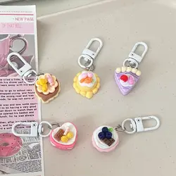 Simple Fashion Car Keyring Creative Cartoon Cake Pendant Keychain Bag Accessories