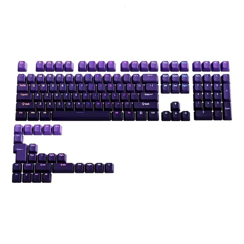 Light Transmission Gradual Change Color PBT Keycap 134 Keys Purple Gas Donglai Mechanical Keyboard Keycap DIY Full Key