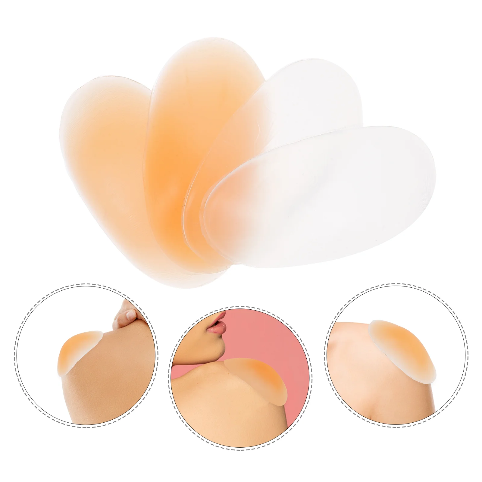 

2 Pairs Invisible Silicone Shoulder Pads Anti-Slip Self-Adhesive Shoulder Enhancer Push-Up Shoulder Silicone Pad For Women Suits