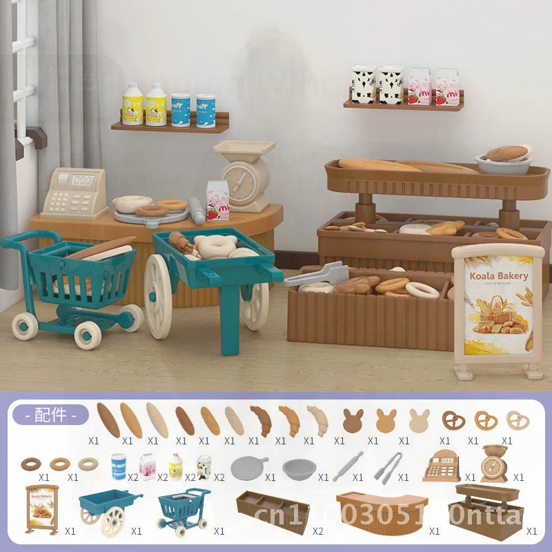 ألعاب منزلية صغيرة للمطبخ للأطفال مع ملحقات نموذج محاكاة بيت الدمى DIY مجموعة أثاث مصغر لمذكرات كوالا