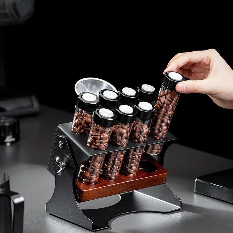 Coffee Bean Sorting Bottle Sealed Canister Exhaust Valve Test Tube Display Rack Fragrance Bottle Storage Rack Set Adjustable