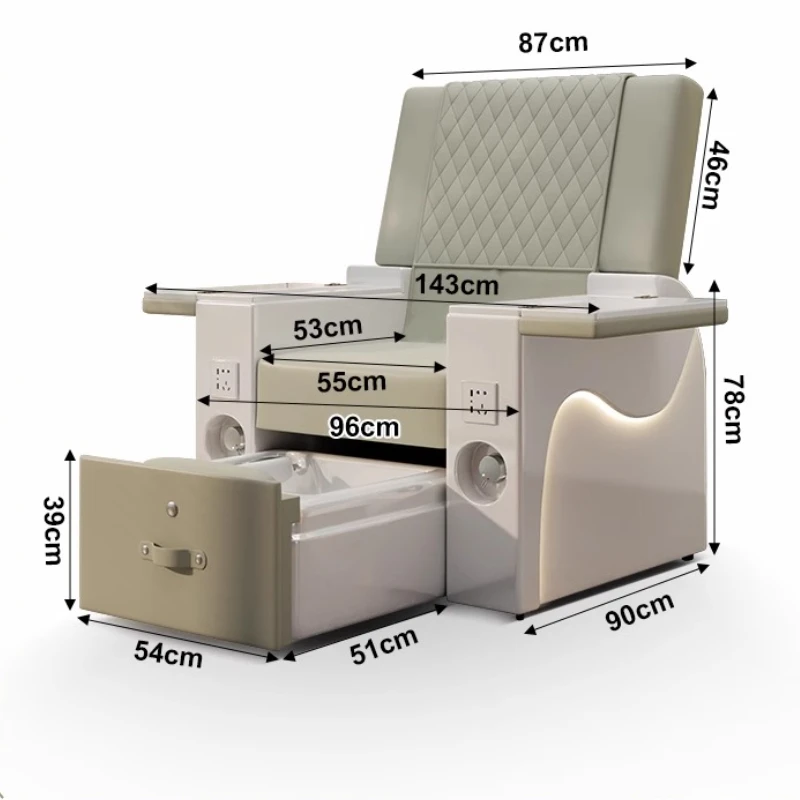 Ванна для ног Акцент Педикюрные стулья Услуги ресниц Маникюрный салон Гостиная Салон красоты Педикюрные стулья Мебель на руку Poltrona Lsxzy