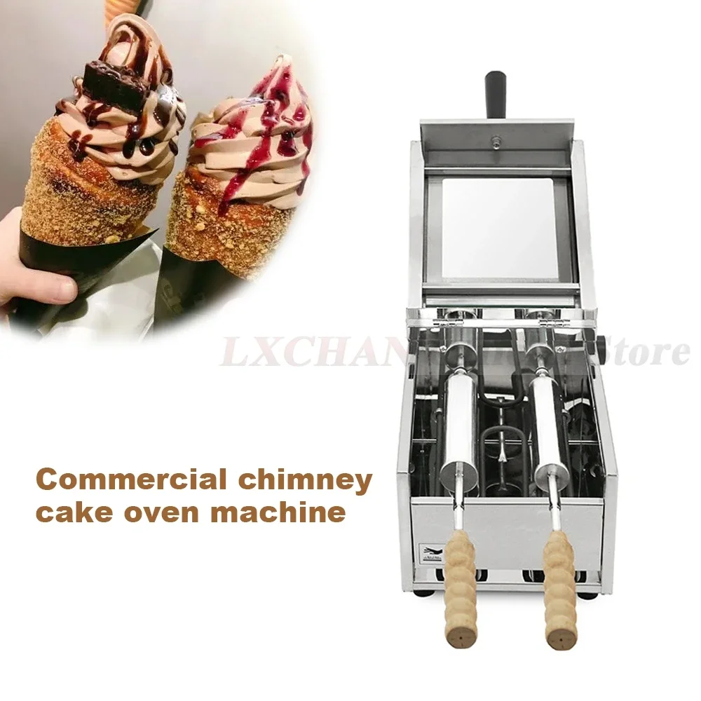 HomeWise Cake Baking Machine Chimney Bread Roll Baking Machine Ice Cream Bread Cone Maker Kurtos Kalacs Oven with 2 Rollers