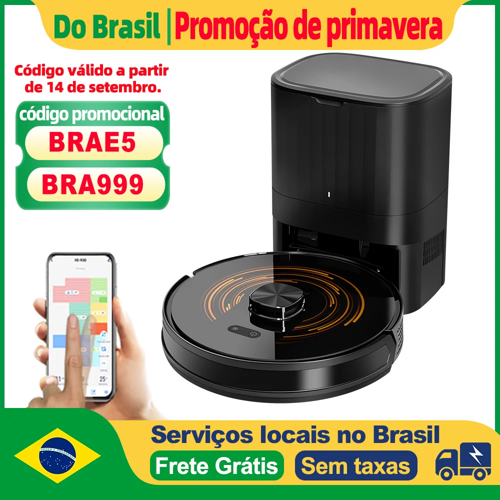 Aspirador de pó robô ABIR K30, estação vazia automática, lidar a laser, sucção 6500PA, mapa multipiso, aparelho seco e molhado para casa inteligente,Voltagem 220V
