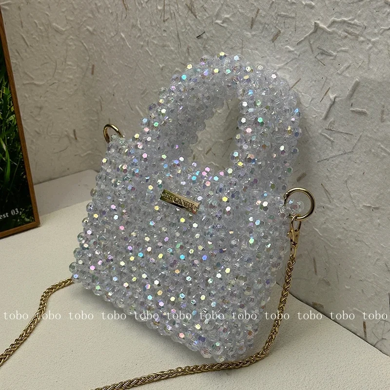 Imagem -03 - Bolsa de Ombro Frisada Brilhante para Senhoras Carteiras e Suportes Frisados Acrílicos Bolsas Caseiros Bling Designer de Marca Bolsas de Verão 2023