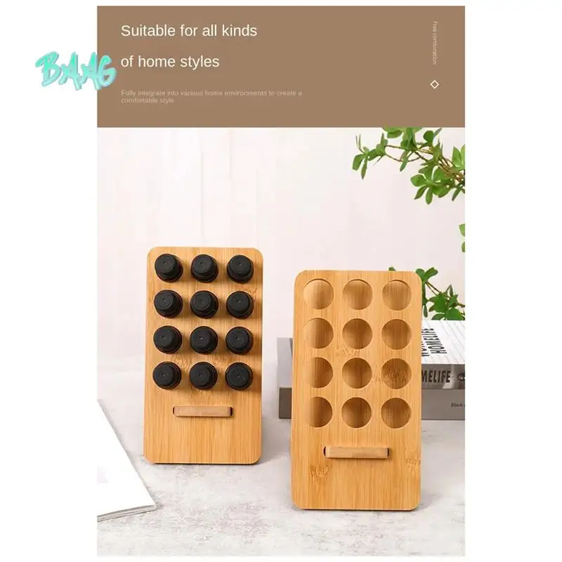 BAAG-12 Löcher 15ML Holz Ätherisches Öl Flasche Display-ständer Für Doterra Aromatherapie Parfüm Flaschen Lagerung Organizer Rack