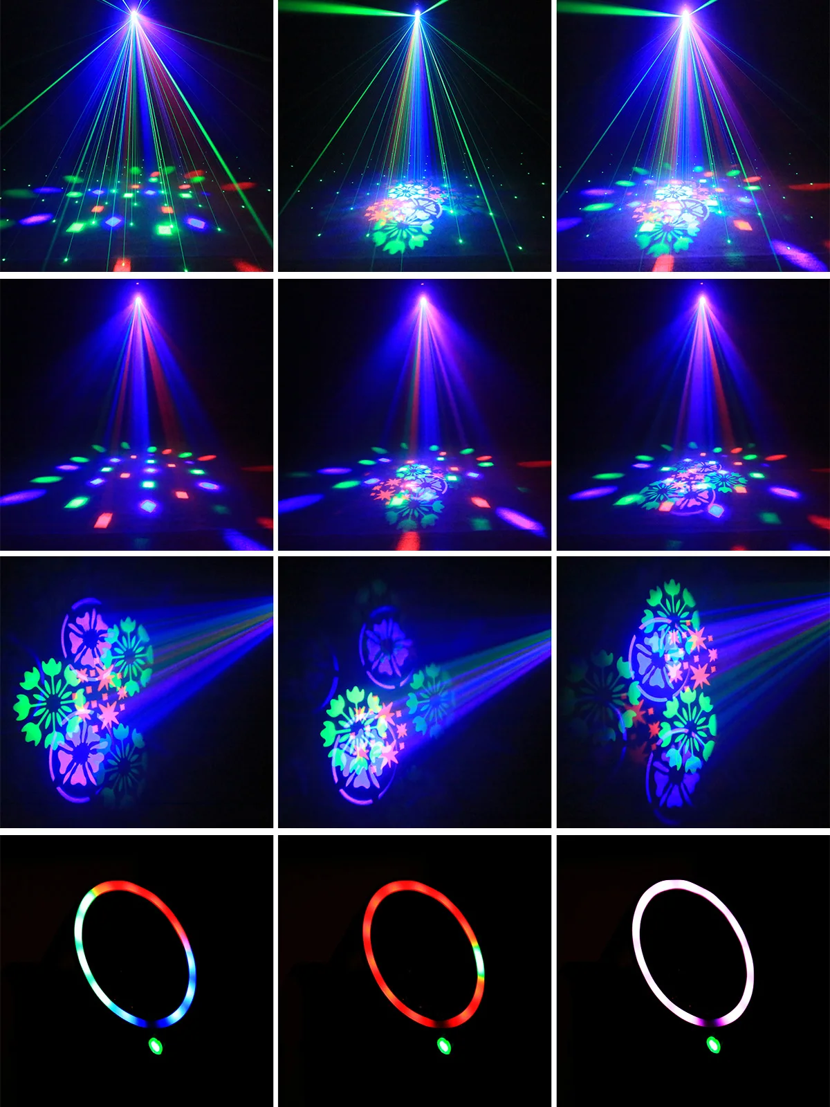 U'King Mini 30W Strahlmuster Moving Head Licht RGB DMX Sound aktiviert Strobe Effekt Bühnenlicht für DJ Disco Party Weihnachten