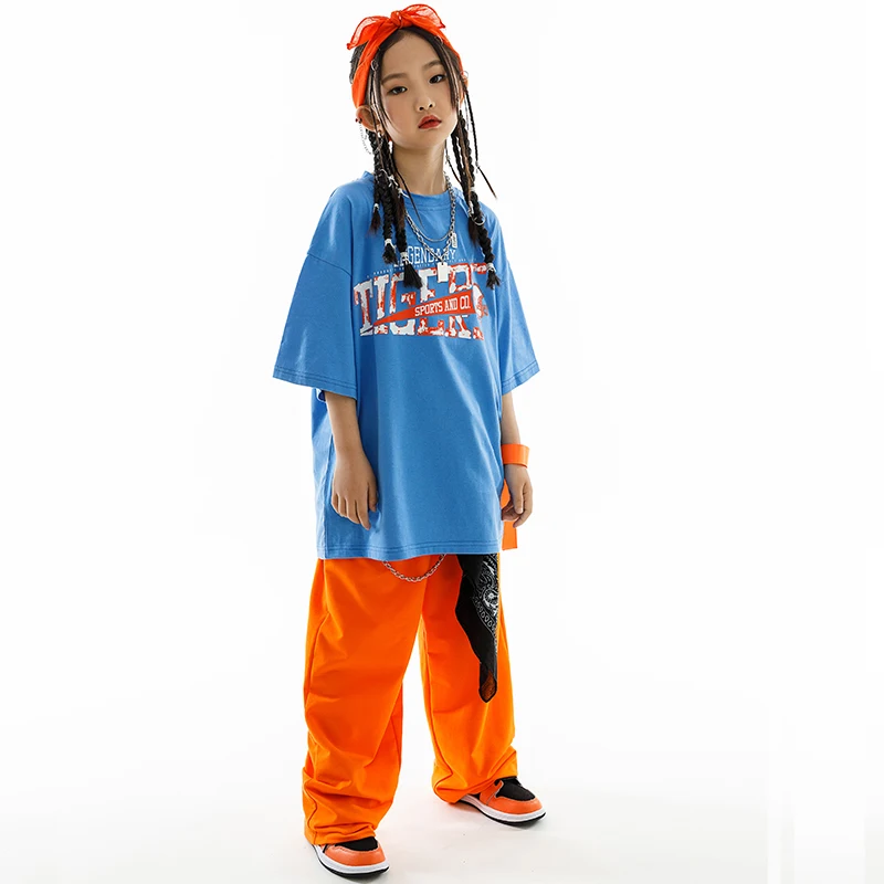 Abbigliamento da ballo Hip Hop per bambini magliette larghe pantaloni per ragazze abbigliamento Casual per ragazzi Jogger Street Dance Costume Rave Wear BL10592