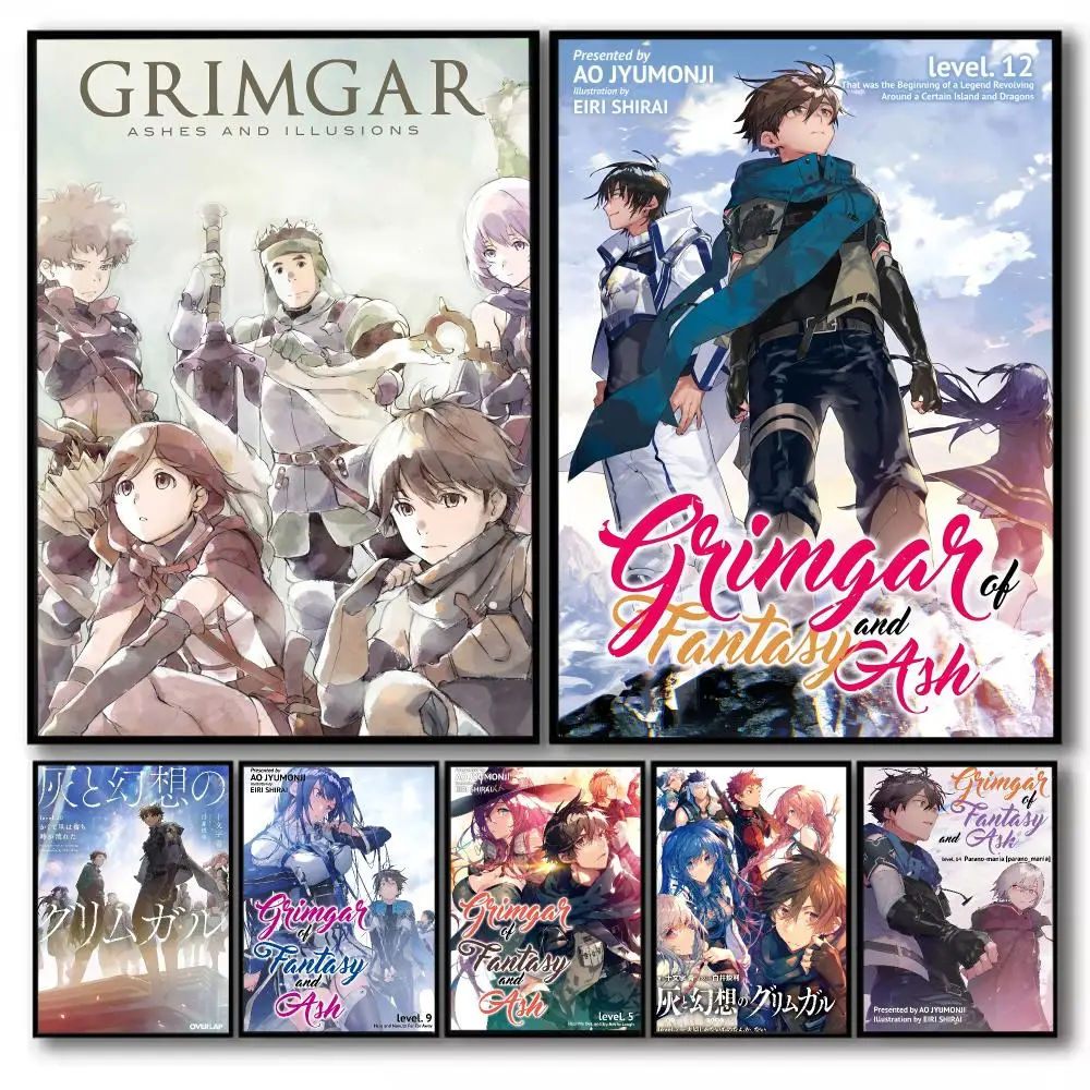 G-Grimgar of F-Fantasy and A-Ash Poster Stickers Self-Adhesive Painting Decor Wall Decals for Bedroom Living Room Home HD Gift