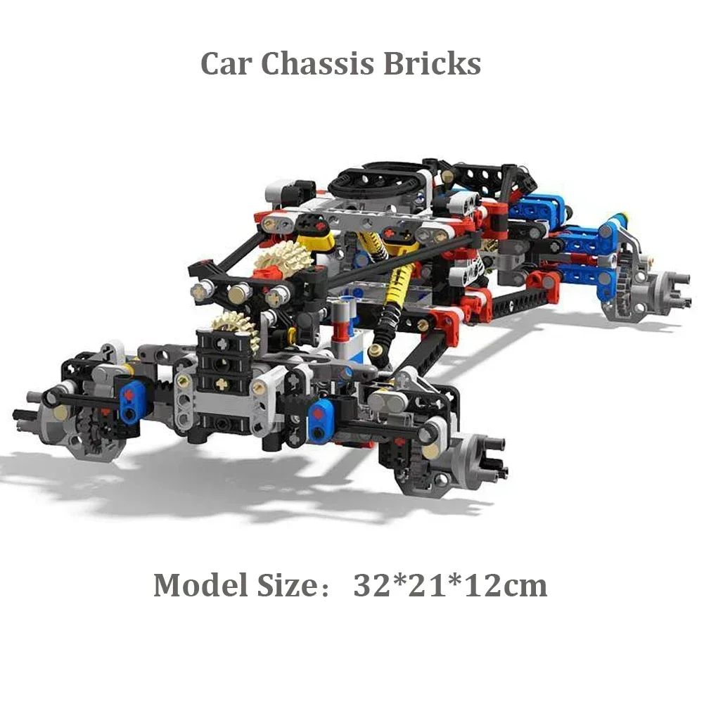 4WD RC Auto Chassis Motor Drive Klettern Fahrzeug Blöcke 8882 8878 Power Funktion Mit Suspension Schocks Fernbedienung Ziegel Spielzeug