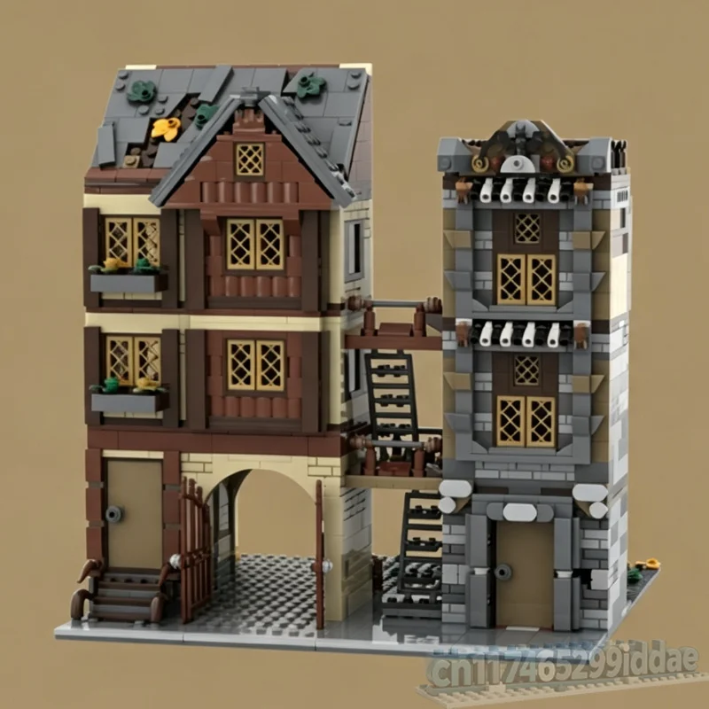 1594PCS Old Apartment Modular Building MOC Model Custom Puzzle Architecture DIY Creative Assembly Building Block Collection Gift