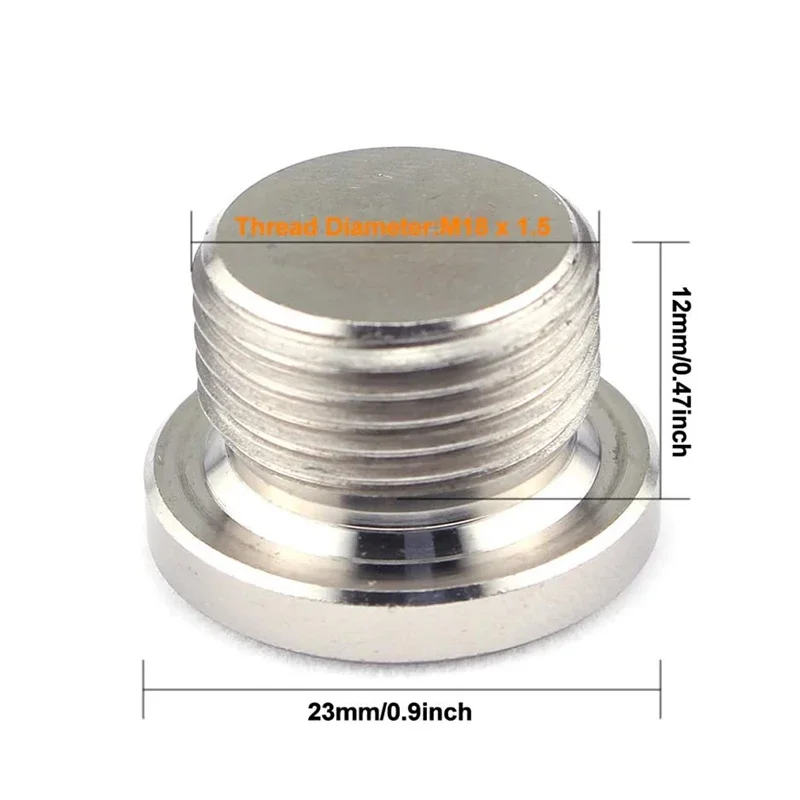 Sensor O2 Bung Stainless Steel, Adaptor Pemasangan Oksigen dan Sambungan M18 x 1.5, Model Berlekuk, Bung Pengelasan Knalpot dengan
