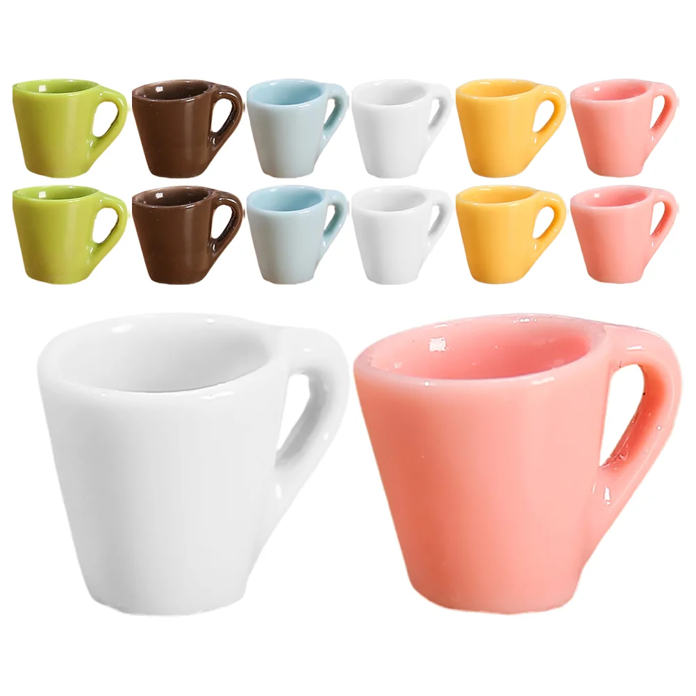 24 Pcs Miniature Cup Kitchen Accessories Dollhouse Mugs Resin Miniatures Coffee