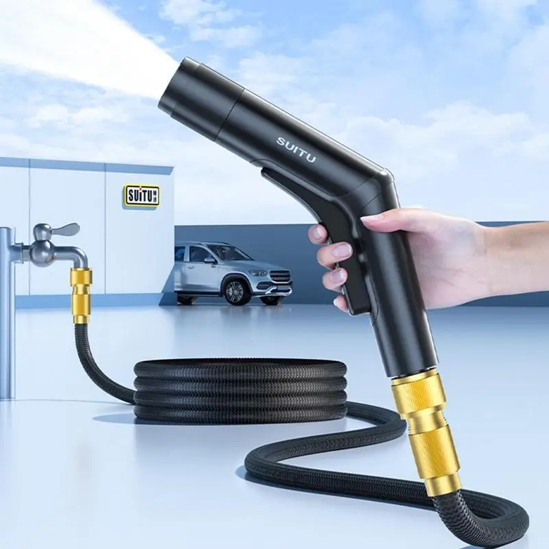 

Car Wash Hose Nozzle Sprayer High Pressure Washer With Water Adjustment Vehicle Detailing WaterGun Auto Wash And Cleaning Tool