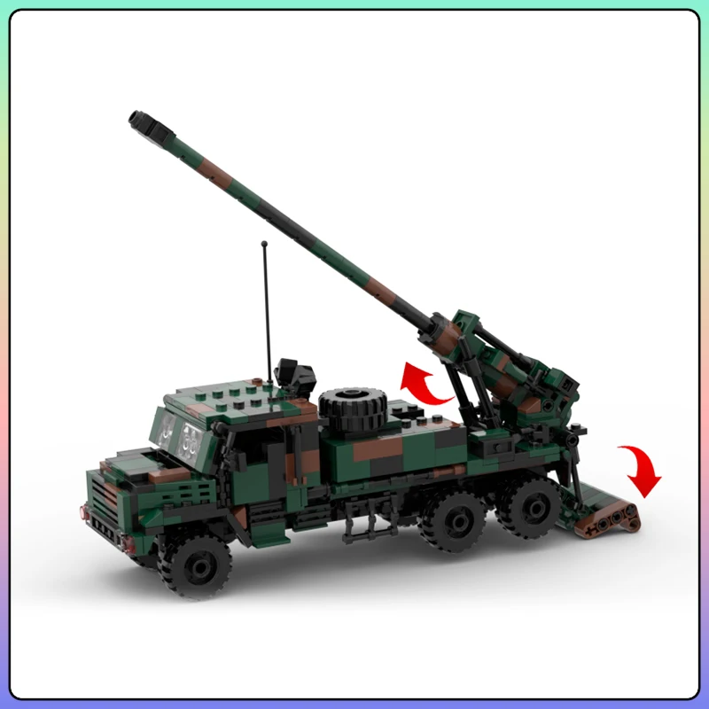 Military Series MOC Bricks Caesar 155mm Self-propelled Gun Building Block Assembly Model DIY Boy Toys Hobbies Christmas Gifts