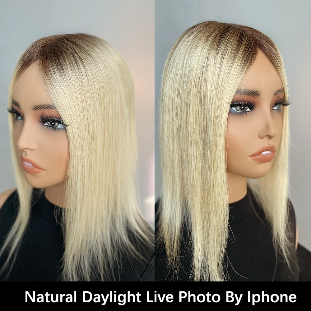 أومبير شعر بشري أشقر توبر الخامس جزء أحادي + قاعدة لحمة 4.5x5 بوصة الدانتيل شعر ريمي جودة 12 بوصة 30 سنتيمتر لتخفيف الشعر