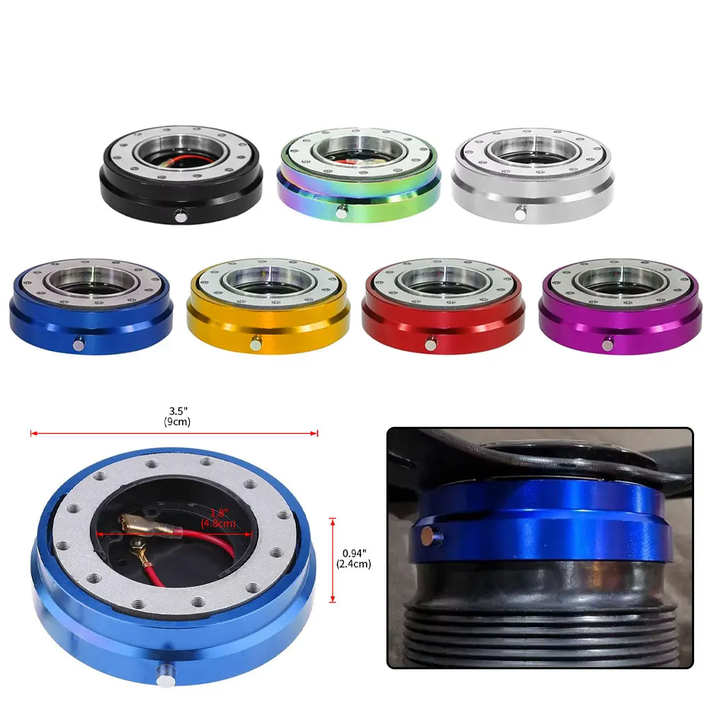 Universal 6 Hole Thin Version Steering Wheel Quick Release Hub Adapter - Snap Off Boss Kit Auto Racing Accessories