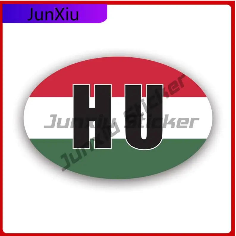 

Hungary Oval Sticker Uv Protected Hungarian Flag Country Code Euro Hu V4 Car Sticker Vinyl Decal Waterproof Durable For Car
