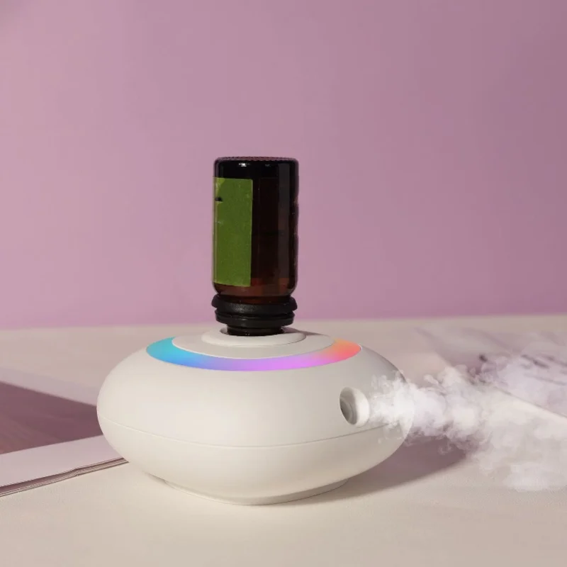 Aromatherapy Machine, Rechargeable Essential Oils Diffuser Desktop Automatic Fragrance Sprayer With Rotating Colorful Light