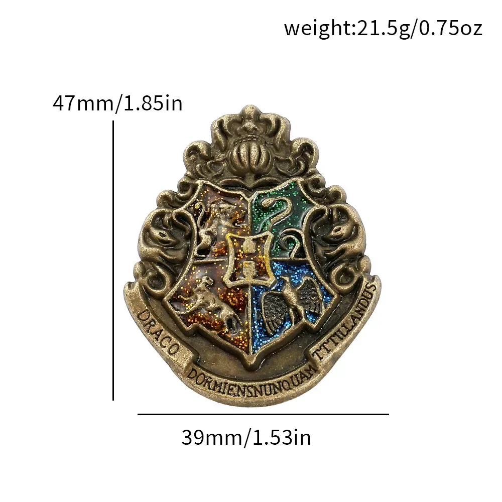 Creative Magic Brooch Harries Potters Movie Peripherals Metal Badge Cute Anime Figure Enamel Pins Decoration Kids Jewelry Gifts