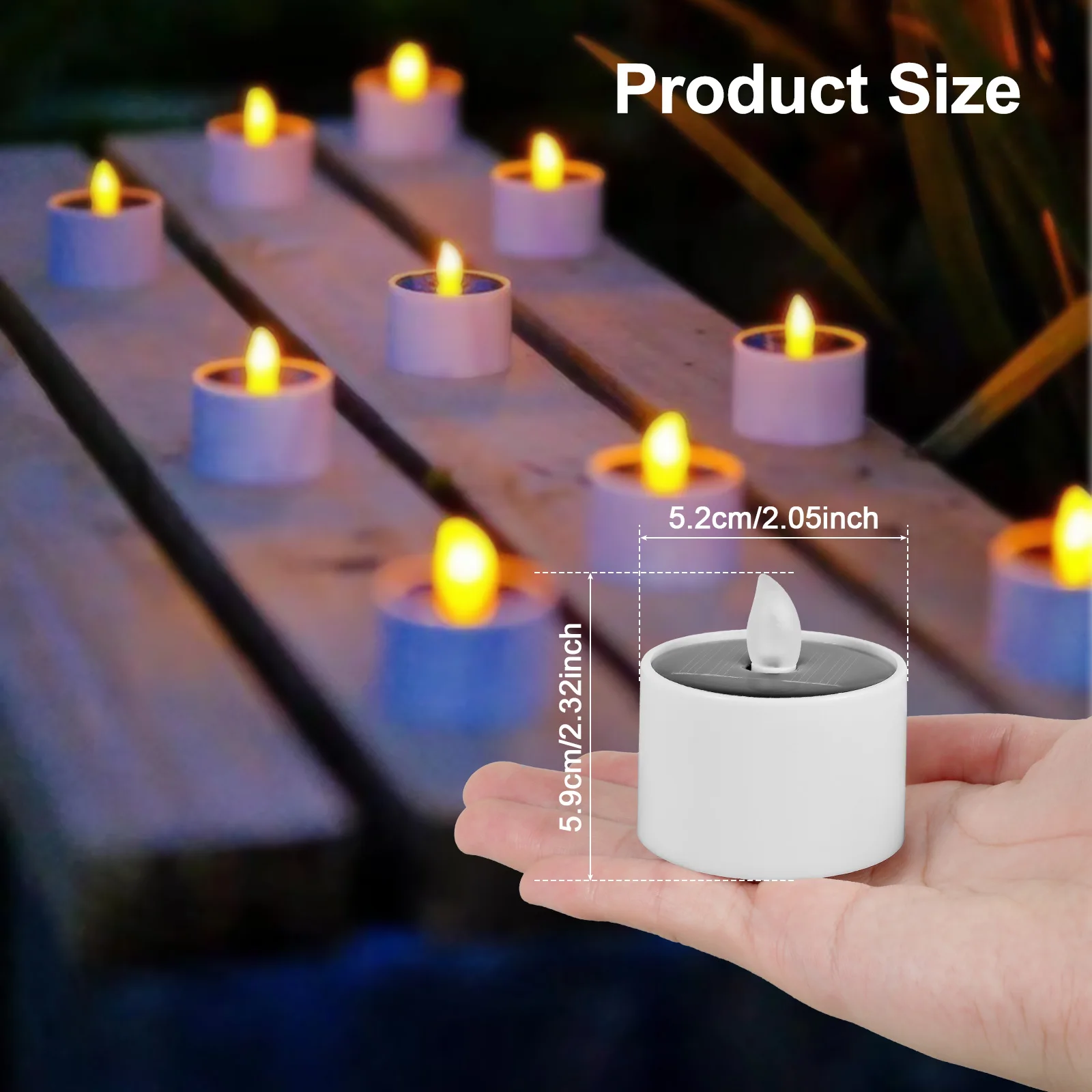 6PCS Rechargeable LED Candle Lights Solar Power Flameless Tealight Flickering Candle Lamp For Home Wedding Dinner Garden Decor