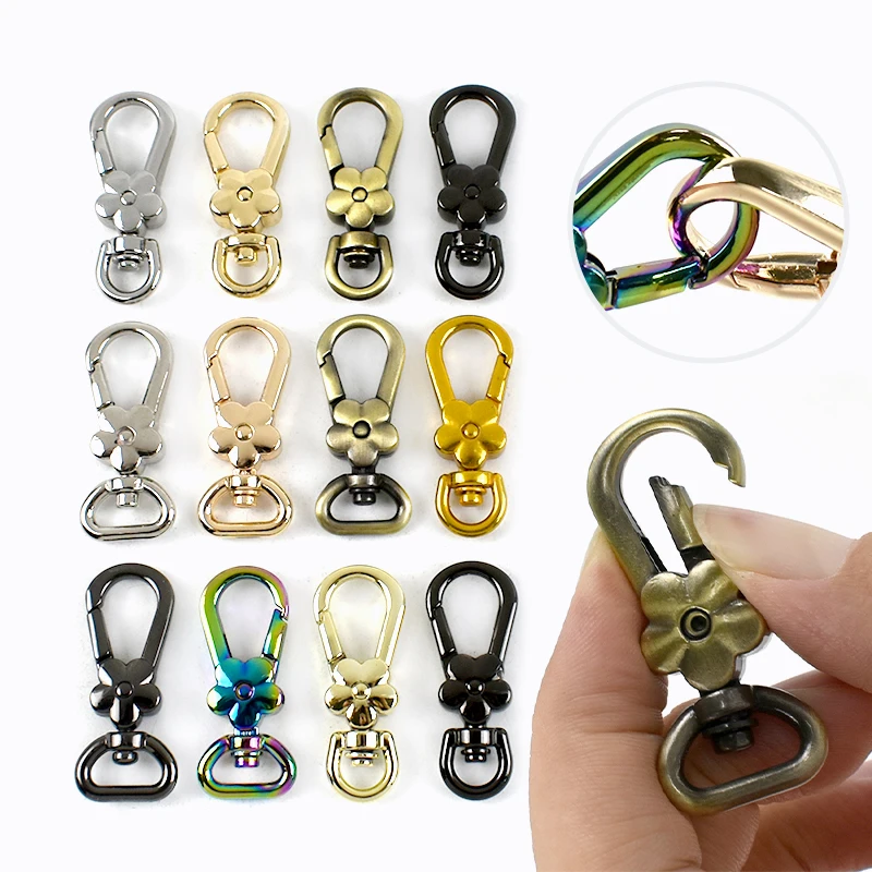 

5/10Pcs 9/13mm Metal Buckle Bag Strap Link Clasp Spring Hook Rotating Lobster Buckles Keychain Snap Clip DIY Bags Accessories