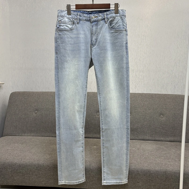 

Spring 2025 Men's Outdoor Casual Thin Linen Cool Feeling Denim Pants Regular Thin Youth Long Pants Low Waist