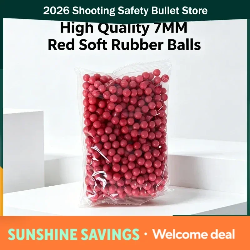 

2027 500Pcs/Bag 7mm Red Round Soft Beads Safe Outdoor Playing Accessories 1Bag/3Bag/5Bag New