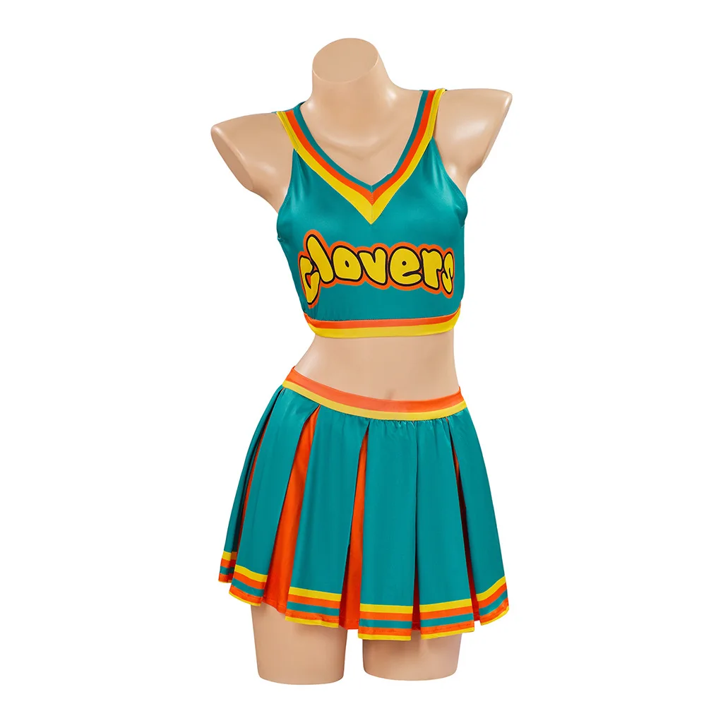 Costume d'Halloween Sexy pour Femme, Tenue de Pom-Pom Girl Verte Eververs, Déguisement de Football Lola pour Adultes