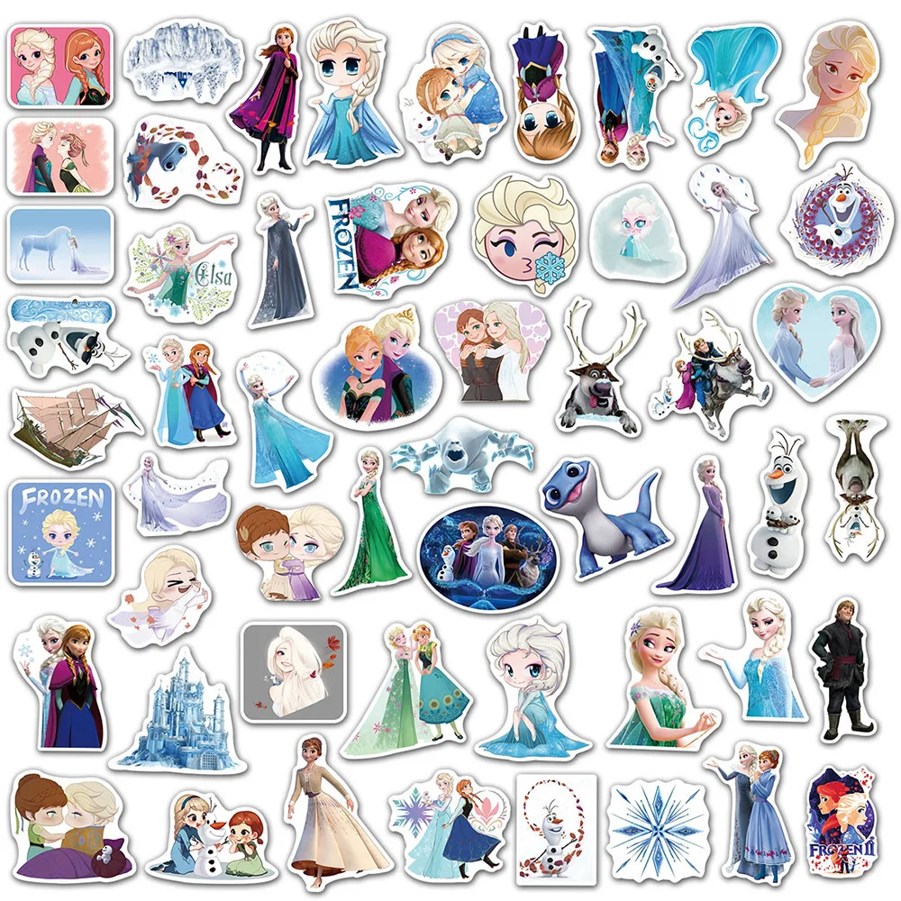 10/30/50/100pcs Cartoon Disney Frozen Stickers Decals for Girls Toy Water Bottle Phone Luggage Cute Anime Princess Elsa Sticker