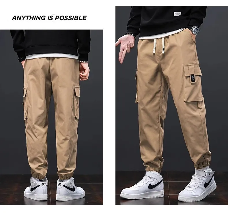 Trendy and fashionable Hong Kong style ankle binding youth new sports men\'s casual pants