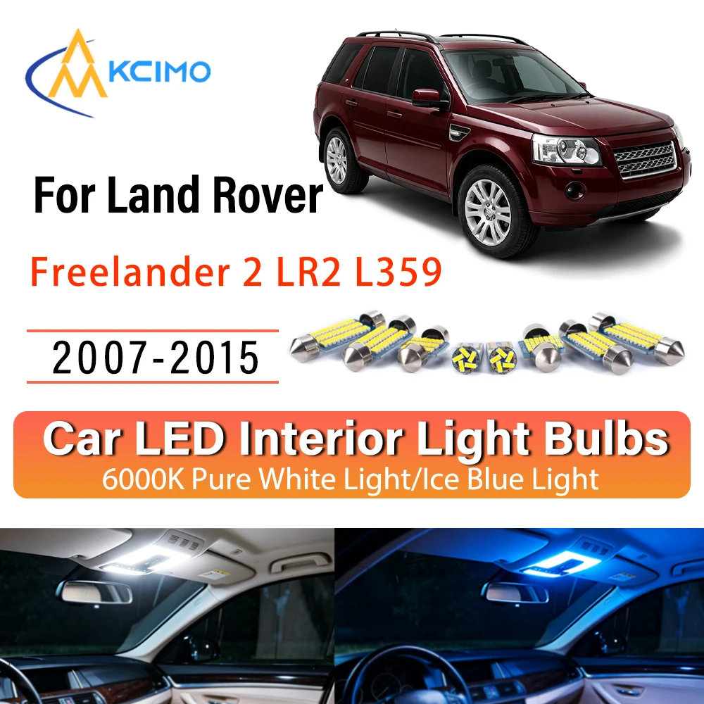 Premium LED Interior Lights For Land Rover Freelander 2 LR2 L359 2007-2015, Blue Light, White Light Kit Long Lasting Quick Setup