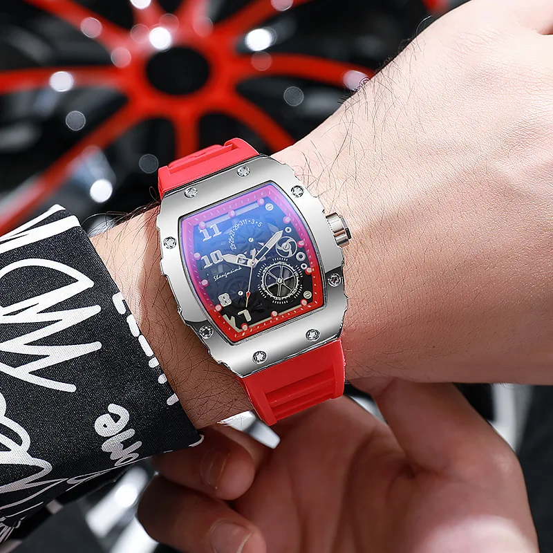 Top 2025 nova moda masculina relógios de luxo dos homens grande silicone geléia casual relógio de quartzo para presente relogio masculino relógios de pulso