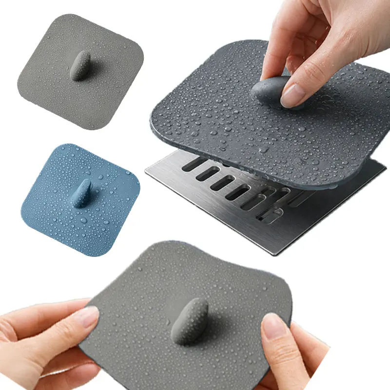 1/2pcs Eco-friendly Silicone Drain Pad Anti-odor Water Stopper Sewer Cover Practical Accessory for Bathroom and Toilet Drainage