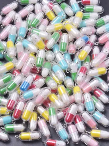 10/30/50/100pcs Resin Cute Smiling Face Capsule Charms Pendant For Jewelry Making New Diy Earrings Keychain Handmade Accessories