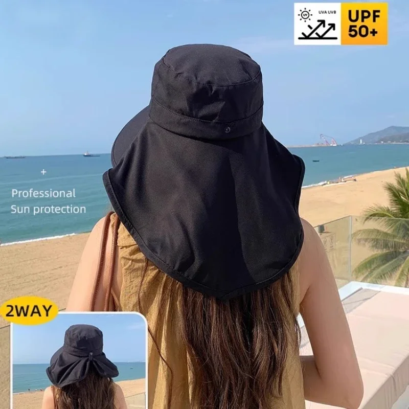 Sunscreen Outdoor Hat Beach Seaside Sunhat Outdoor UV Protection Breathable with Neck Protection for Hiking for Men Women Summer