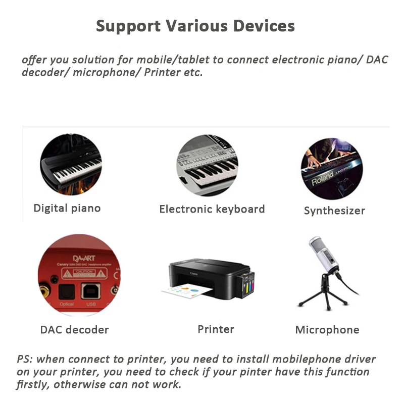 Lingable micro usb 2,0 männlich zu usb b männlich otg konverter kabel 1m für elektronische piano drucker decoder