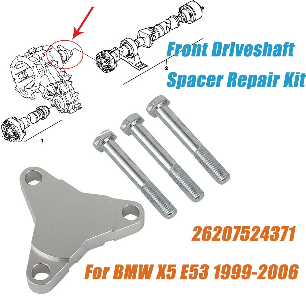 

For BMW X5 E53 1999.08-2006.09 Front Driveshaft Spacer Repair Kit with Bolts 26207524371 Internal Accessories