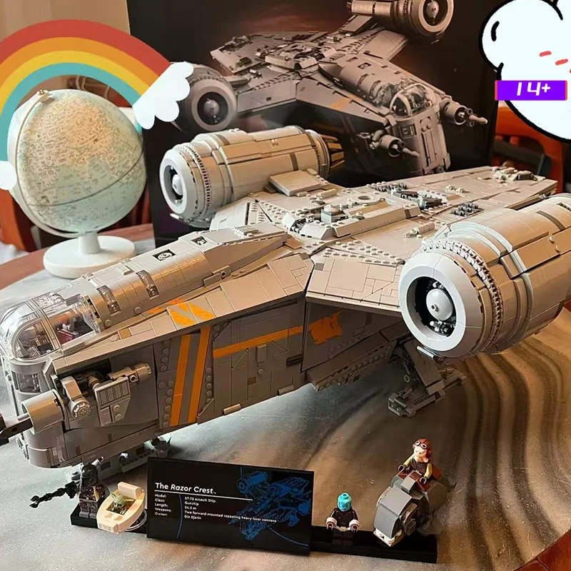 

NEW 6187pcs Star Plan FIT 75331 UCS Large The Razor Crest Iconic Ship Building Blocks Bricks Model Toys Birthday Christmas Gifts